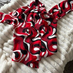 Stylish Red and Black Women's Top